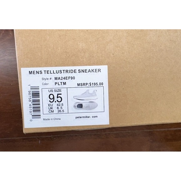 New Peter Millar Tellustride Sneaker Golf Shoe Platinum‎ Gray Size 9.5 - Picture 7 of 7